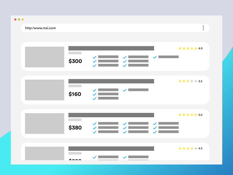 List View Experimentation on Comparisson