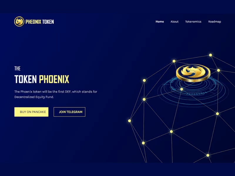 Web Design For Token Pheonix animation bitcoin crypto cryptocurrency design ethereum motion graphics nft token ui ui design uiux web design website