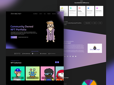 Website Design For DumbleDAO bitcoin crypto crypto website cryptocurrency dark mode dark website design ethereum nft nft tokens nft website nfts nfts website tokens ui uiux ux web design website website design