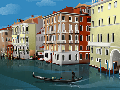 Venice graphic design illustration vector