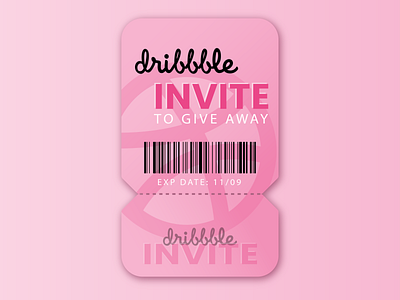 INVITE dribbble invitation dribbble invite give away graphic design graphic designer invitation invite ticket vector