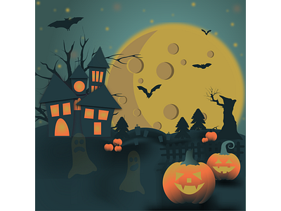 Halloween night art graphic design halloween illustration night scary vector