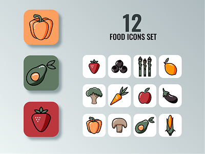 FOOD ICONS SET art food icons graphic design icons icons set illustration vector