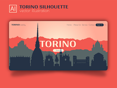 Torino silhouette art city design graphic design illustration landing page design silhouette torino vector vector silhouette