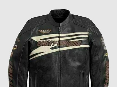 Harley Davidson Sprocket Racing Perforated Leather Jacket