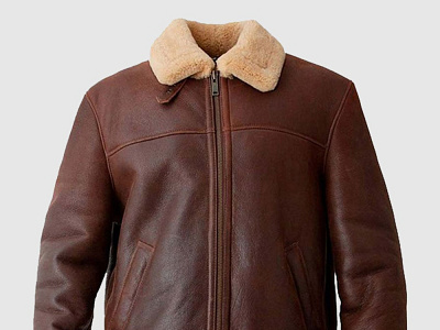 Andrews Mens Brown Aviator Jacket