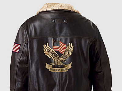American Pride Men’s Brown Leather Aviator Jacket bikerjacket branding design harleydavidson illustration leatherjacket motogpjacket