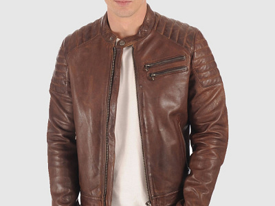 Amazing Brown Biker Leather Jacket For Men bikerjacket branding design harleydavidson illustration leatherjacket logo motogpjacket ui vector