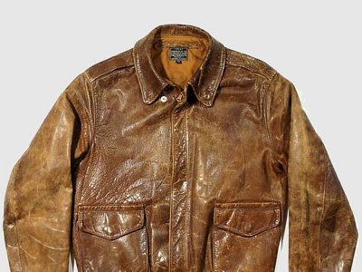 A2 vintage military mens leather jacket distressed brown