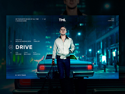 Personal Movie Project [PREVIEW C] app colorfull drive film fullscreen gosling movie project web website