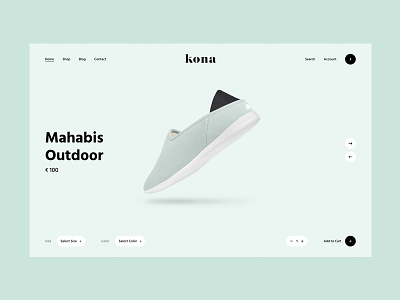 Kona Shop concept clean commerce ecommerce minimal shoe shop theme