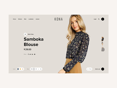 Kona Shop - Single Product brown clean commerce ecommerce gallery minimal shop theme women wordpress