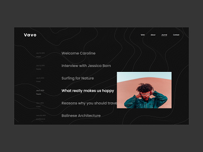 Vavo Journal - minimal blog experience blog clean dark design journal minimal theme web wordpress