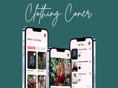 Clothing Coner IOS E-commerce App app branding clothingapp design e commerce figma figmadesign graphic design typography ui ux uxdesigner vector