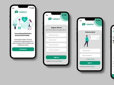 Doctors Consultation Mobile App UI