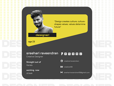 Card cv branding graphic design ui