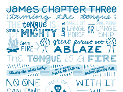 James Ch 3 Lettering bible bible lettering bible verse book of james design graphic design handlettering illustration lettering procreate