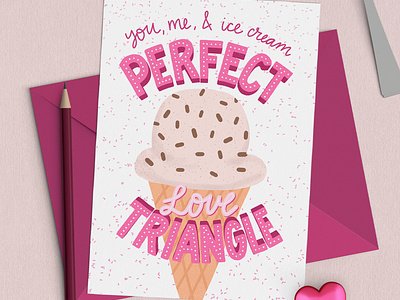 Perfect Love Triangle Greeting Card
