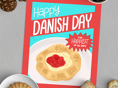 Gilmore Girls Kitchen - Danish Day danish design food gilmore girls handlettering illustration kitchen kitchen decor lettering pastry