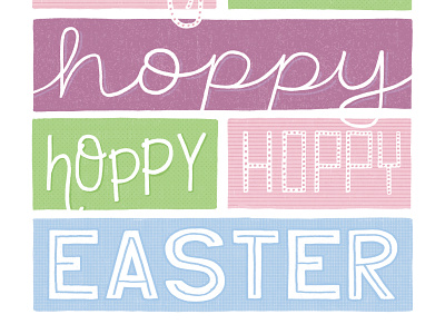 Hoppy Hoppy Easter art licensing design easter easter sunday handlettering happy easter hoppy easter lettering licensing pastel colors procreate