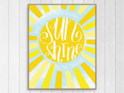 "Be The Sunshine" handlettering illustration ipad lettering printable procreate quote sunshine