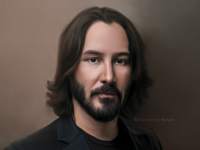 Digital Portrait Painting | Keanu Reeves digital oil portrait digital painting digital portrait oil painting oil portrait portrait gift portrait painting realistic portrait reference drawing reference portrait