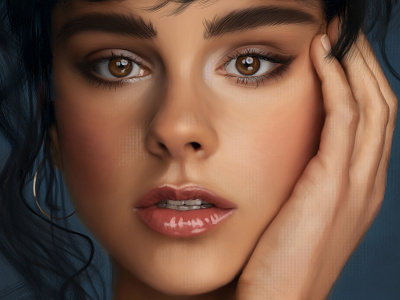 Digital Portrait Painting from Reference Photo adobe photoshop character design digital oil portrait digital painting digital portrait digitalart editorial elegant fashion girl love painting portrait portrait painting sketch