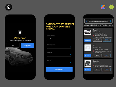 Taxi Rental Mobile App Design branding mobile app development mobile ui ui designer