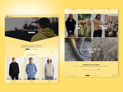 Solar -Sustainable Everyday Online Clothing Brand. branding design landing page ui ux web ui