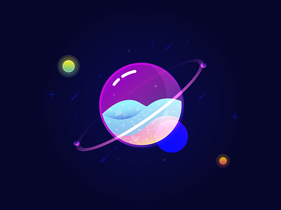 Glass Planet design illustration tutvid ui vector