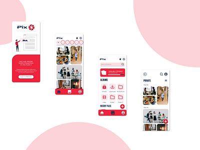 PIX - The Photo Storage App app design enthusiast flickr like graphic design photo photostorage storage typography ui ux