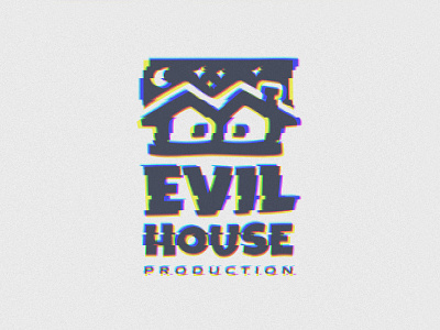 Evil House Glitch Look chunky comedy funny glitch horror house kids logo scary