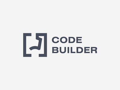 Code Builder biceps brackets code coding logo minimal muscle
