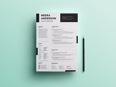 Free Facility Supervisor Resume Template cv template design free cv template free resume free resume template freebie freebies photoshop resume resume cv