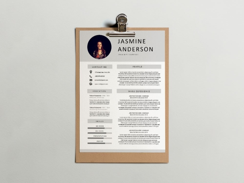 Free Receptionist Resume Template by Andy Williams on Dribbble