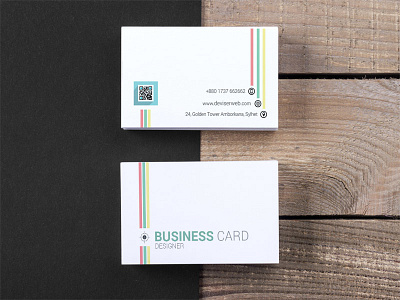 Free Colorful Line Business Card Template