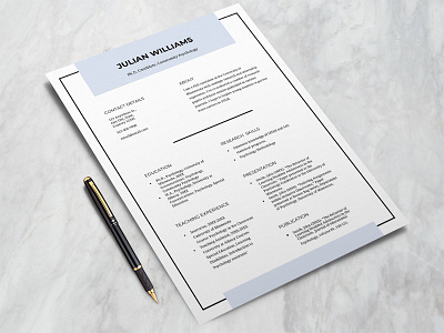 Academic Resume Template