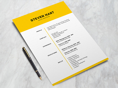 Yellow Elegant Resume Design