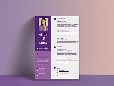 Free Purple Resume Template