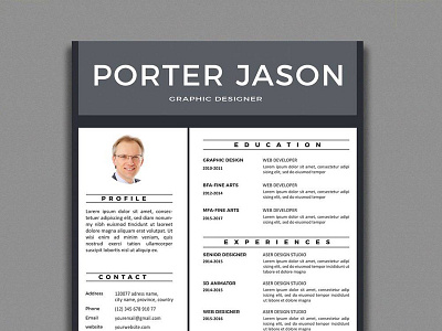 Free Clean Resume Template Made in Illustrator