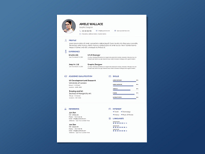 Free Blur Resume Template + Cover Letter cover letter design free blue resume free cover letter template free cv template free psd resume free resume template freebie freebies photoshop psd psd resume resume resume cv