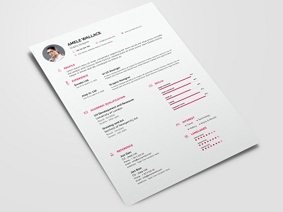 Free Pink Feminine Resume Template free cv template free feminine resume free pink resume free resume template freebie freebies photoshop psd resume resume cv