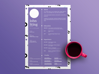 Free Purple CV/Resume Template