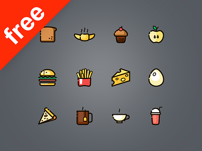 120 Free Line and Fills Food Icons