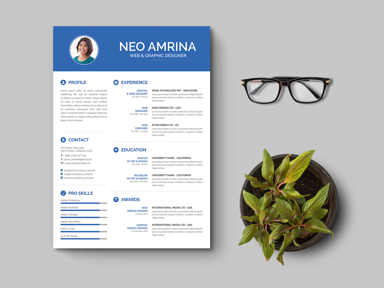 Photoshop Resume Template from cdn.dribbble.com