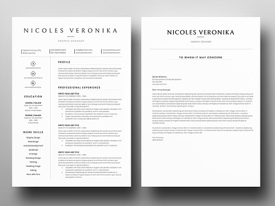 Free One Page Word Resume with Cover letter