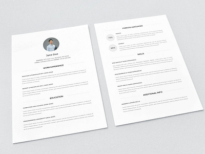 Minimalist Look Resume Template (Freebies)