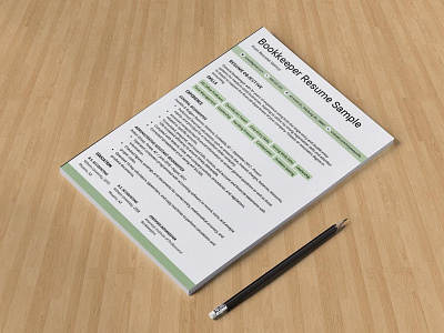 Free Bookkeeper Resume Template With Sample Text