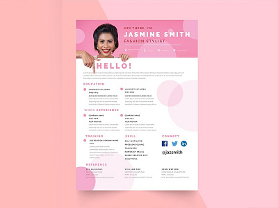 Free Fashion Stylist Resume Template