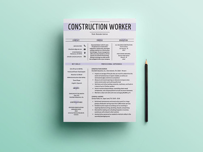 Free Construction Worker Resume Template cv template design free cv template free resume free resume template freebie freebies resume resume cv resume template